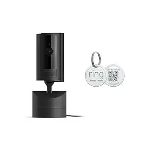 Ring Pan-Tilt Indoor Cam, Black with Ring Pet Tag
