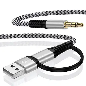 USB-C to 3.5mm Headphone Cable 6FT 2-in-1