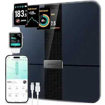 Etekcity Smart Scale for Body Weight and Fat, BMI, FSA Eligible, Black