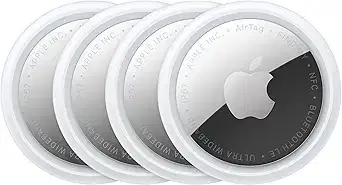 Apple AirTag (2nd Generation) - 4 Pack: Tracker for Keychain, Wallet, and More; Locator with Sound; Simple One-Tap Setup with iPhone or iPad; Key Finder with up to 1.5X Precision Finding Range*