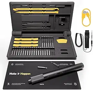 HOTO Mini Electric Screwdriver Set, 26 Bits + Tools