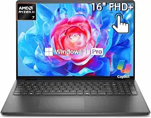 Dell 16 Touchscreen Laptop DC16255, 32GB DDR5, 1TB SSD, AMD Ryzen 7 250 CPU