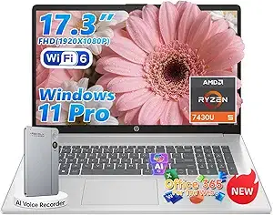 HP 17" Ryzen 5 7430U Laptop - 20GB RAM 512GB SSD