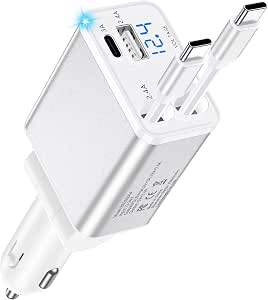 Retractable USB-C Car Charger 4-in-1