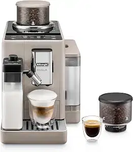 De'Longhi Rivelia Automatic Espresso Machine, Grinder, Milk Frother, Beige