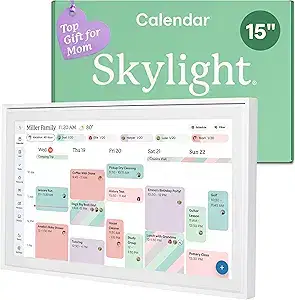 Skylight Calendar: 15-inch Wall Planner Digital Calendar & Chore Chart, Smart Touchscreen Interactive Display for Family Schedules – Wall Mount Included, Great for Organizing Your 2026 Calendar