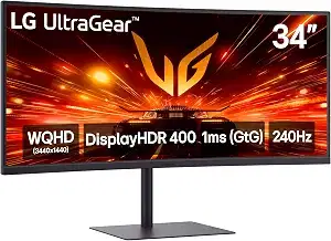 LG 34G630A-B 34-Inch Ultragear WQHD 240Hz 1ms Curved Gaming Monitor