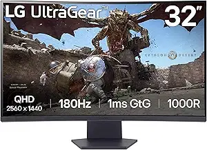 LG UltraGear 32" 1440p 180Hz Curved Gaming Monitor