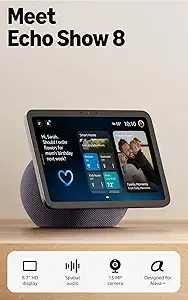 Amazon Echo Show 8 (newest model), Vibrant HD 8.7" display with spatial audio, Designed for Alexa+, Graphite