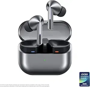 Samsung Galaxy Buds 3 Pro AI True Wireless Bluetooth Earbuds, Noise Cancelling, Sound Optimization, Redesigned Comfort Fit, Silver [US Version, Amazon Exclusive, 2Yr Warranty]