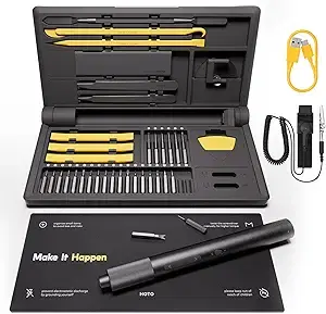 HOTO Mini Electric Screwdriver Set, 26 Bits + Tools