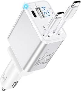 Retractable USB-C Car Charger 4-in-1