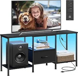 SONGMICS BELLAH TV Stand - 55" Media Console with Shelves