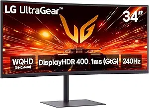 LG 34" UltraGear 240Hz Curved Gaming Monitor