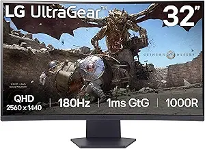 LG UltraGear 32" 1440p 180Hz Curved Gaming Monitor