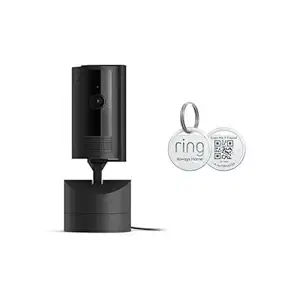 Ring Pan-Tilt Indoor Cam, Black with Ring Pet Tag