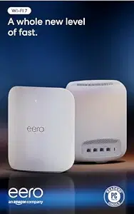 Amazon eero Max 7 mesh wifi system (newest model) - Supports internet plans up to 10 Gbps, Coverage up to 5,000 sq. ft., Connect 500+ devices, 2-pack