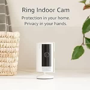 Like-New Ring Indoor Cam, Home or business security in 1080p HD video, White