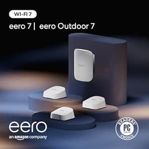 Amazon eero 7 (3-pack) with Amazon eero Outdoor 7 (1-pack) mesh wifi system