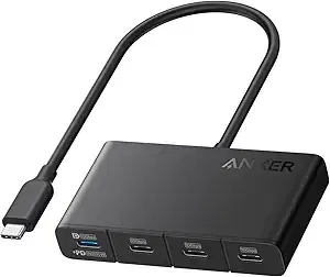 Anker 4-Port USB-C Hub, USB 3.2, 100W PD
