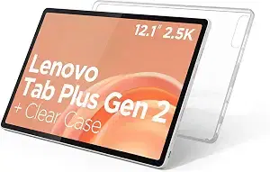 Lenovo Tab Plus Gen 2 - Entertainment Tablet and Clear Case - 12.1″ 2.5K IPS Touch Display - 120Hz - MediaTek Dimensity 7400 CPU - 8GB Memory - 256GB UFS Storage - Integrated Arm Mali-G615 MC2 GPU