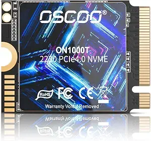 1TB M.2 2230 NVMe Gen4x4 PCIe SSD, Up to 5200MB/s Graphene Heatsink