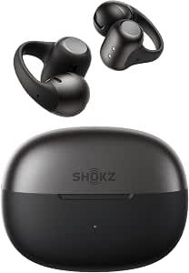SHOKZ OpenDots 2 Open-Ear Clip-On Earbuds, Black, Dolby Audio, 3 Mics