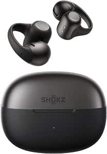 SHOKZ OpenDots 2 Open-Ear Clip-On Earbuds, Black, Dolby Audio, 3 Mics
