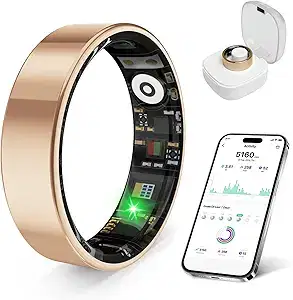 Smart Ring Health Tracker, IP68 Waterproof, 5-Day Battery