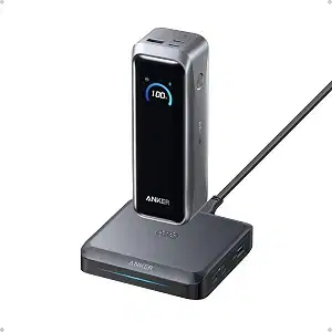 Anker Prime Power Bank, 20,100mAh 3-Port Battery Pack with Charging Base