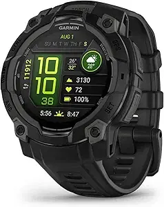 Garmin Instinct® 3 AMOLED, Rugged GPS Smartwatch, 45mm, Black