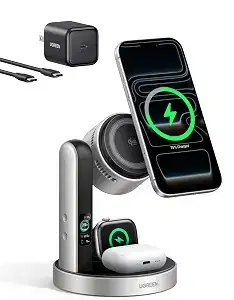 UGREEN Magflow Pro 25W Qi2.2-Certified 3-in-1 Wireless Charging Station