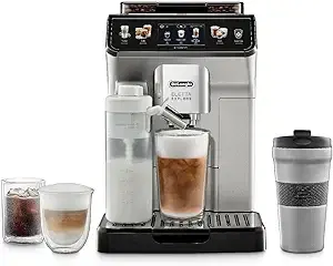 De'Longhi Eletta Explore Espresso Machine with Cold Brew, Hot & Cold Milk Frother - 50+ Recipes, Built in Grinder, Smartphone Compatible with Bean Adapt Technology for Ideal Extraction, 3.8 Pounds