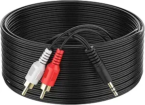 3.5mm to RCA Cable 65FT Stereo Audio Adapter