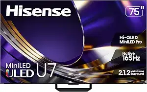 Hisense 75" U7 4K Mini-LED Smart TV 165Hz