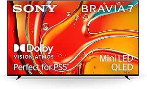 Sony 55 Inch BRAVIA 7 Mini LED QLED 4K HDR Smart Google TV (K-55XR70)