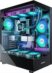 MUSETEX ATX Mid Tower PC Case with Dual Tempered Glass