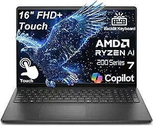 Dell 16" FHD+ Ryzen 7 Laptop, 32GB DDR5, 1TB SSD